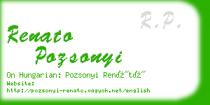 renato pozsonyi business card